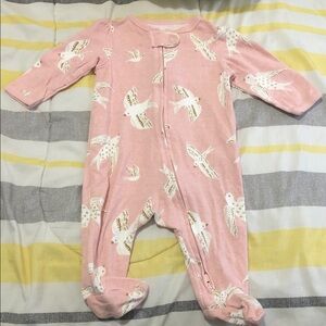 Carter's Pink Bird Pattern Footie